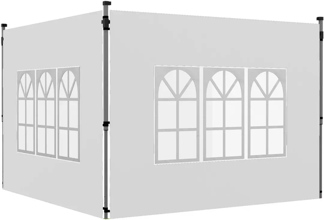 Outsunny Oxford Zijpanelen Paviljoen 295x195cm Wit