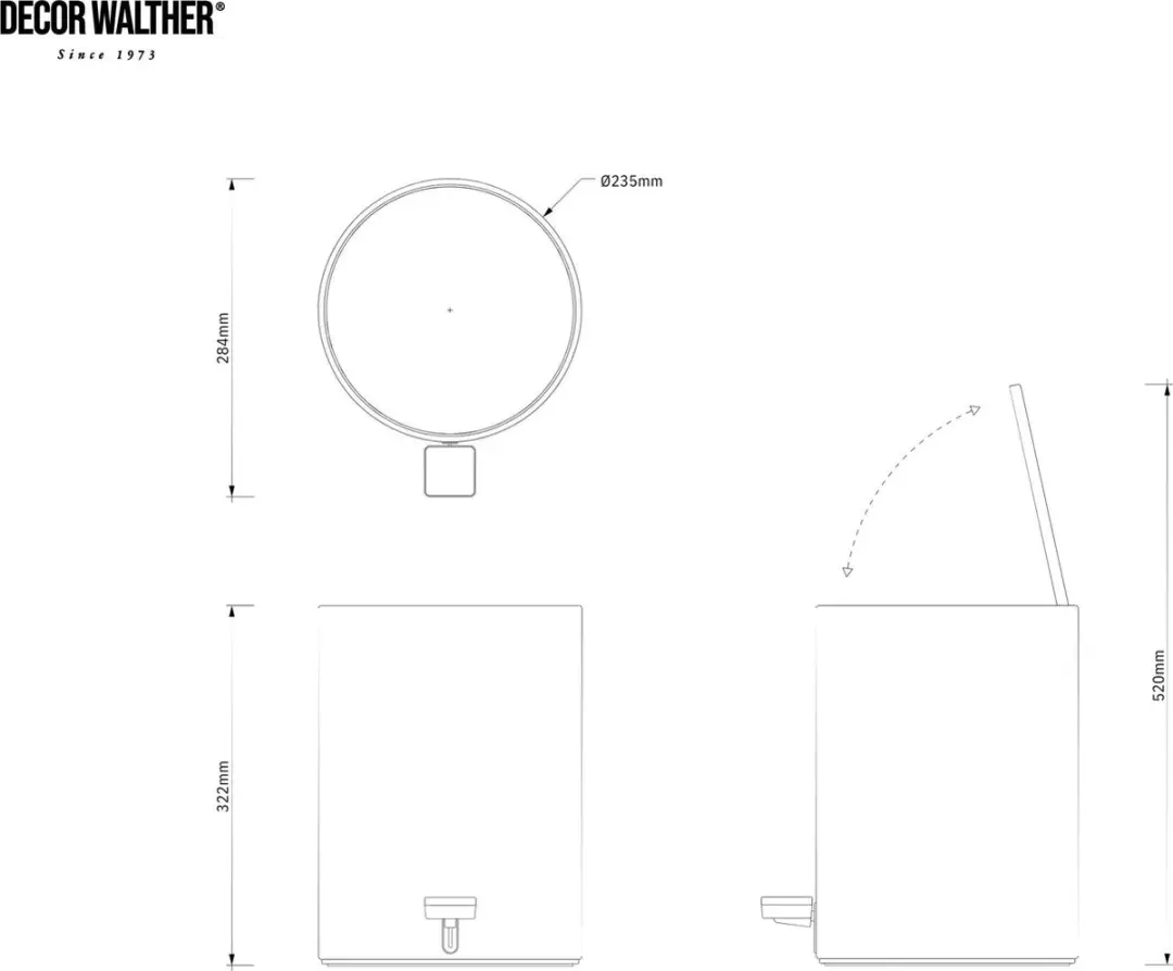 Decor Walther Pedaalemmer 21L - Ø23.5cm - Mat zwart