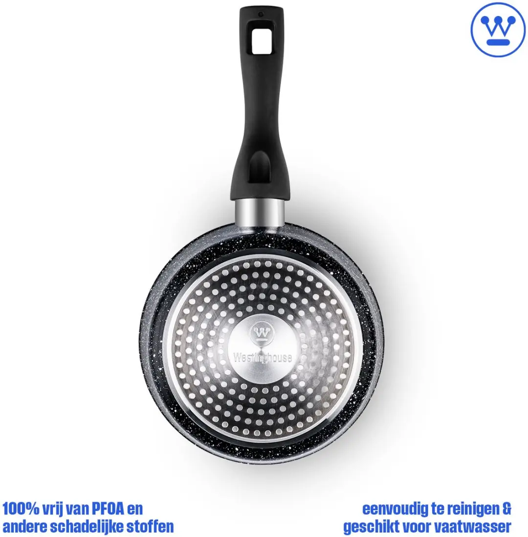 Westinghouse Steelpan Ø20cm Inductiepan - 3L - Zwart Marmer