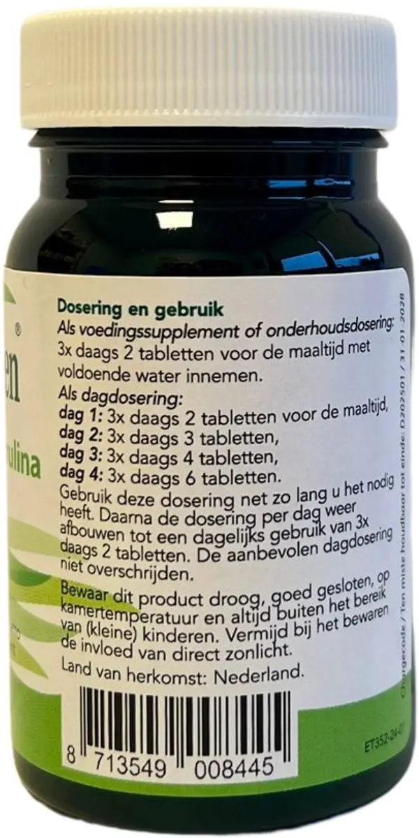 Bloem Chlorella & Spirulina Vital Green 200 Tabletten
