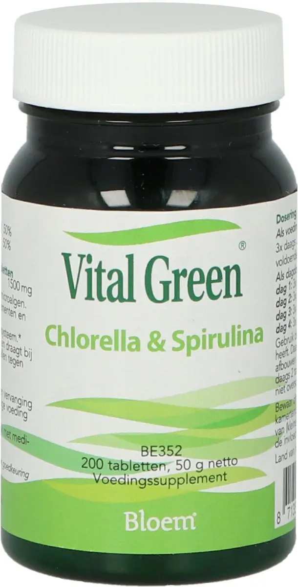 Bloem Chlorella & Spirulina Vital Green 200 Tabletten
