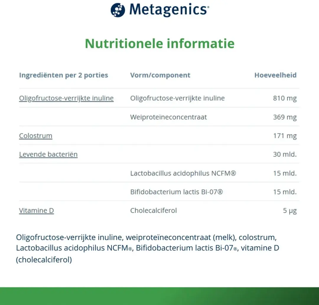 Metagenics Bactiol Immune 50g