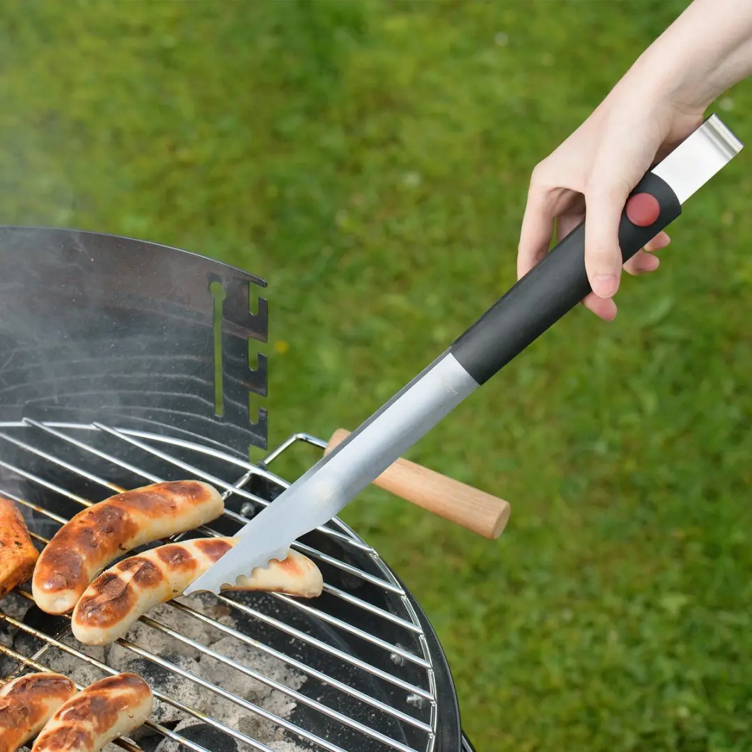 Westmark Grill-/Braadtang 40cm - Roestvrij staal - Zwart/Zilver/Rood