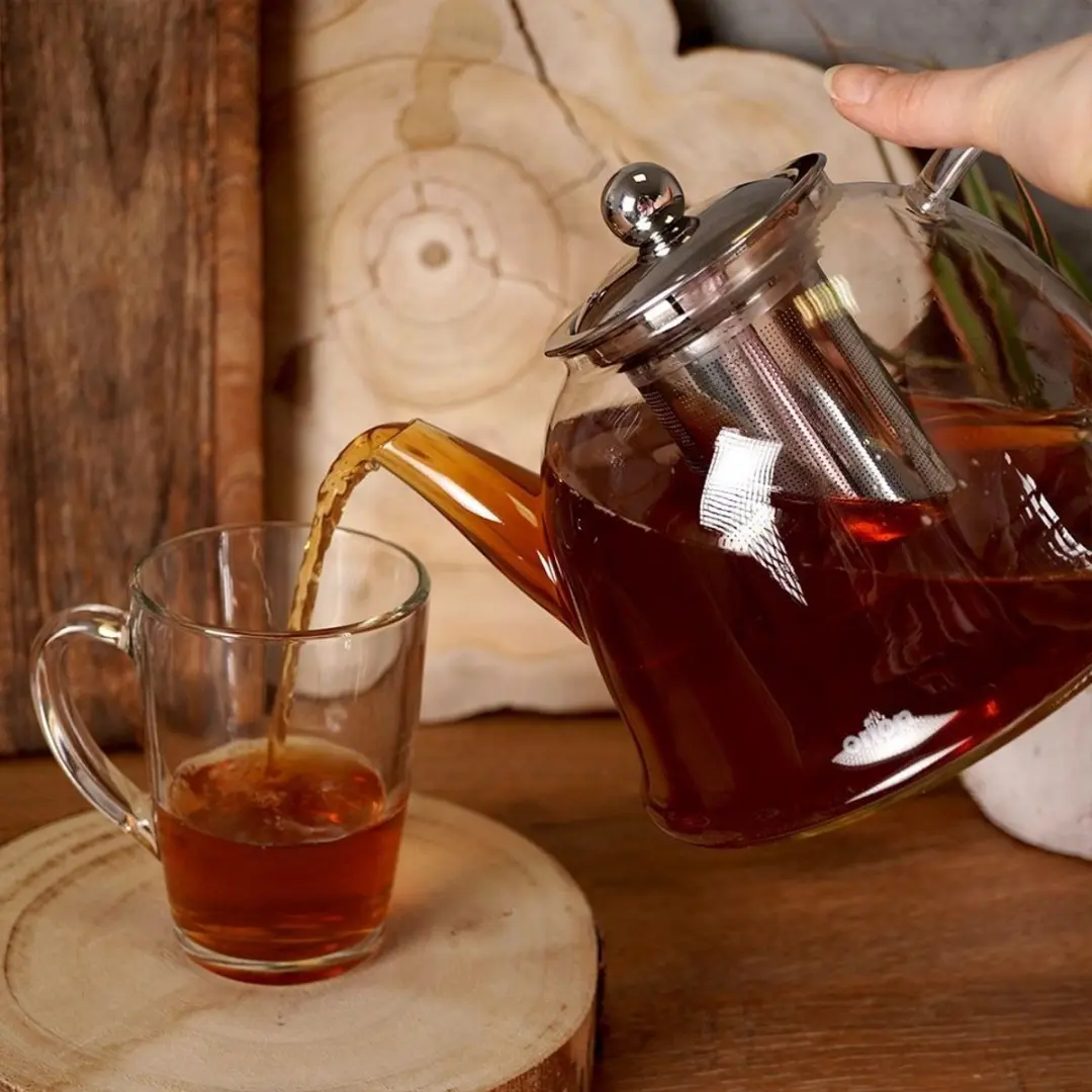 Orion Theepot Glas 1,65L - Roestvrij Staal - afbeelding 6 van 6