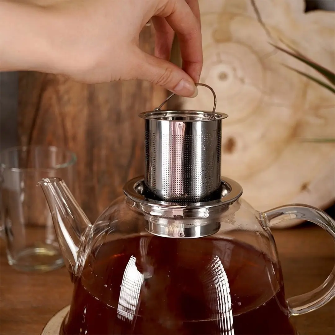 Orion Theepot Glas 1,65L - Roestvrij Staal