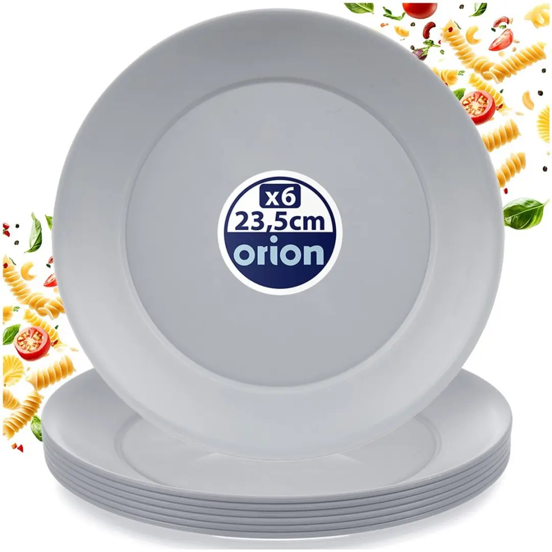 Orion Grijs Dinerborden 23,5cm - 6 Stuks