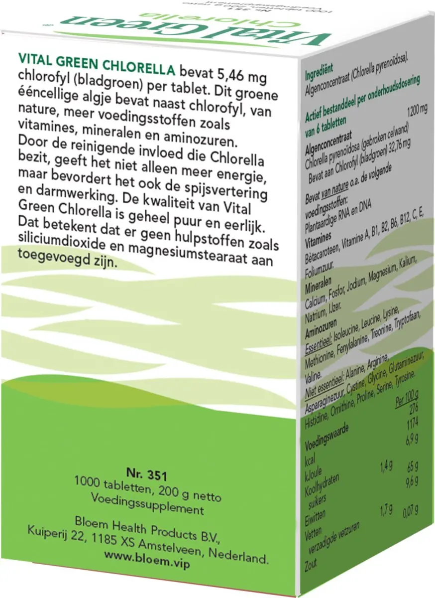 Bloem Vital Green Chlorella 1000 Tabletten