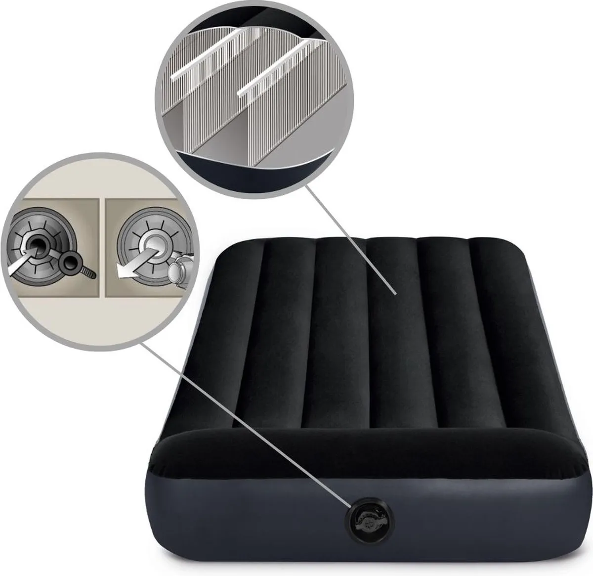 Intex Pillow Rest Luchtbed 1 Persoons - Donkerblauw