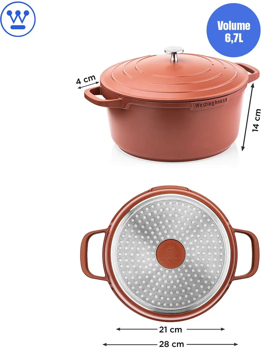 Westinghouse Performance Braadpan 6L - Ø28cm - Rood