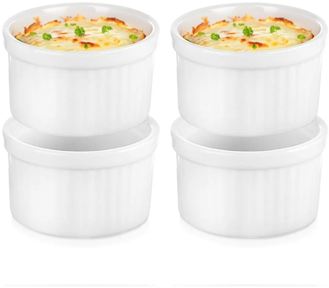 Orion Tableware Series Snackkommetjes - Porselein - 6cm - Wit - 4 Stuks