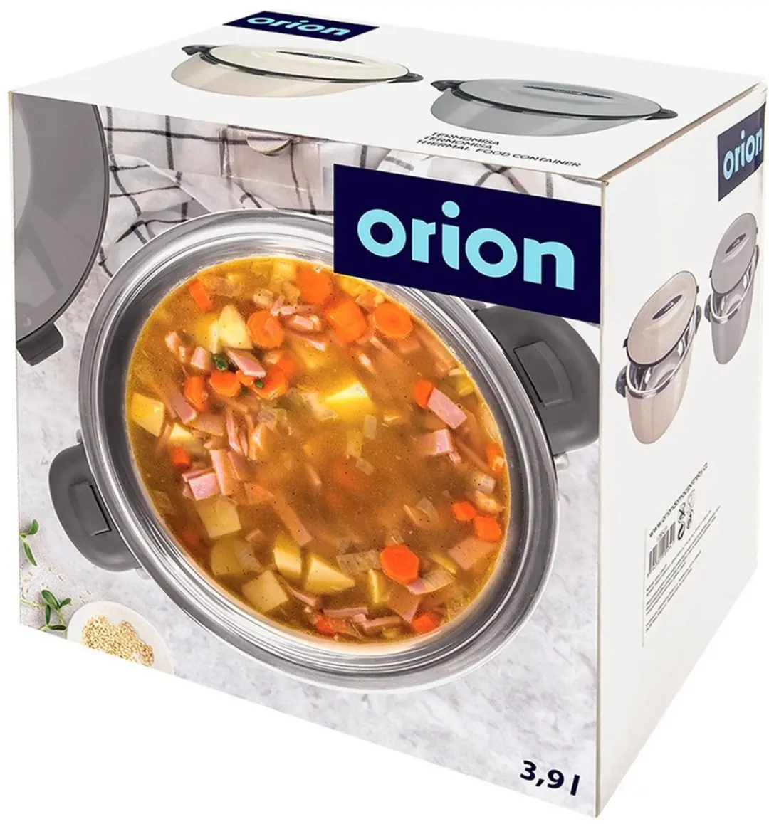 Orion Termo Serie Stalen Eetthermos 3,5L - Grijs