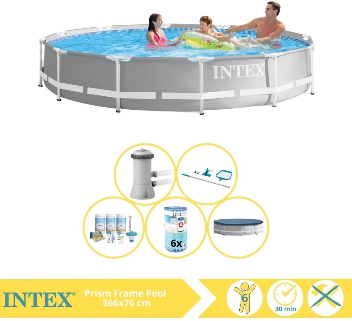 Intex Prism Frame 26712GN Opzetzwembad 366x76cm