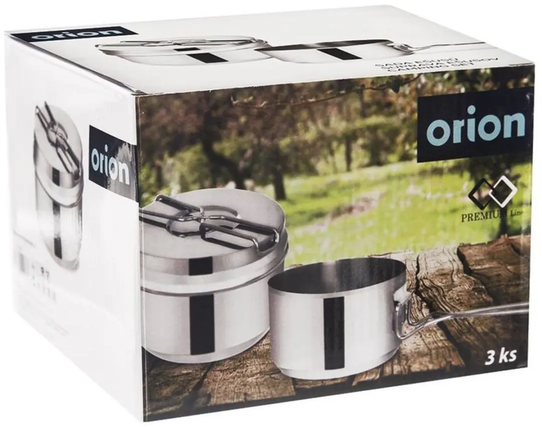 Orion Stalen Menažka 3-delig - 1,5L & 900ml - Zilver