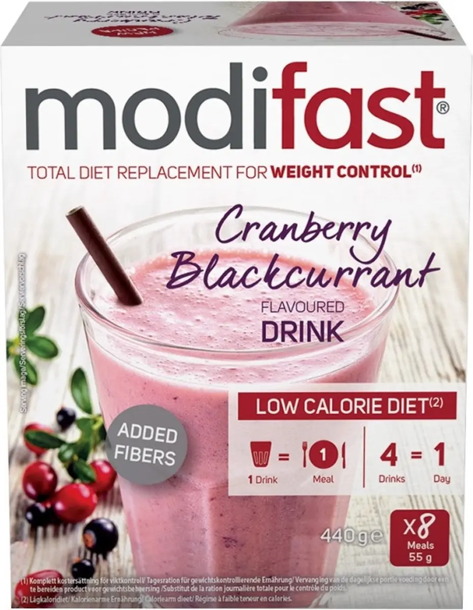 Modifast Intensive Milkshake Cranberry - 8 Zakjes