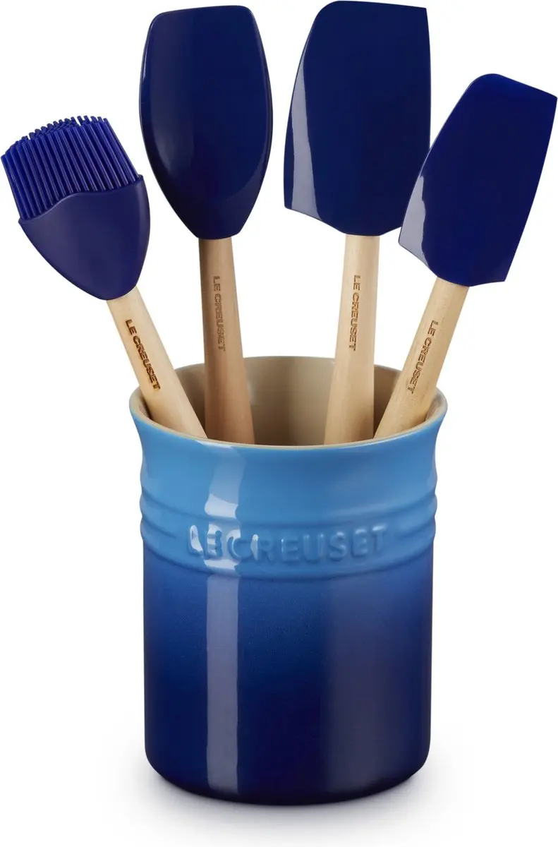 Le Creuset Spatelpot met Premium Spatelset - Azure - 5-delig