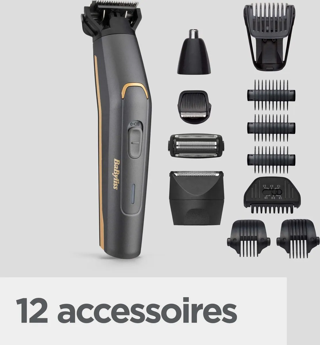 Babyliss Graphite Precision MT987E Trimmerset - 12 Opzetstukken - Grijs - afbeelding 6 van 6