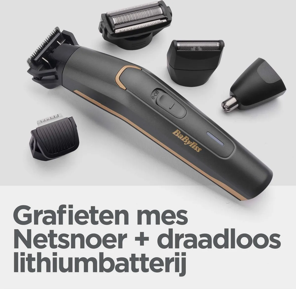 Babyliss Graphite Precision MT987E Trimmerset - 12 Opzetstukken - Grijs