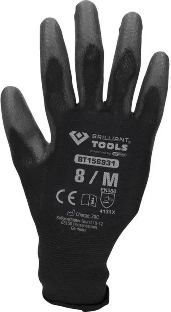 Brilliant Mechanische Handschoenen Zwart - M