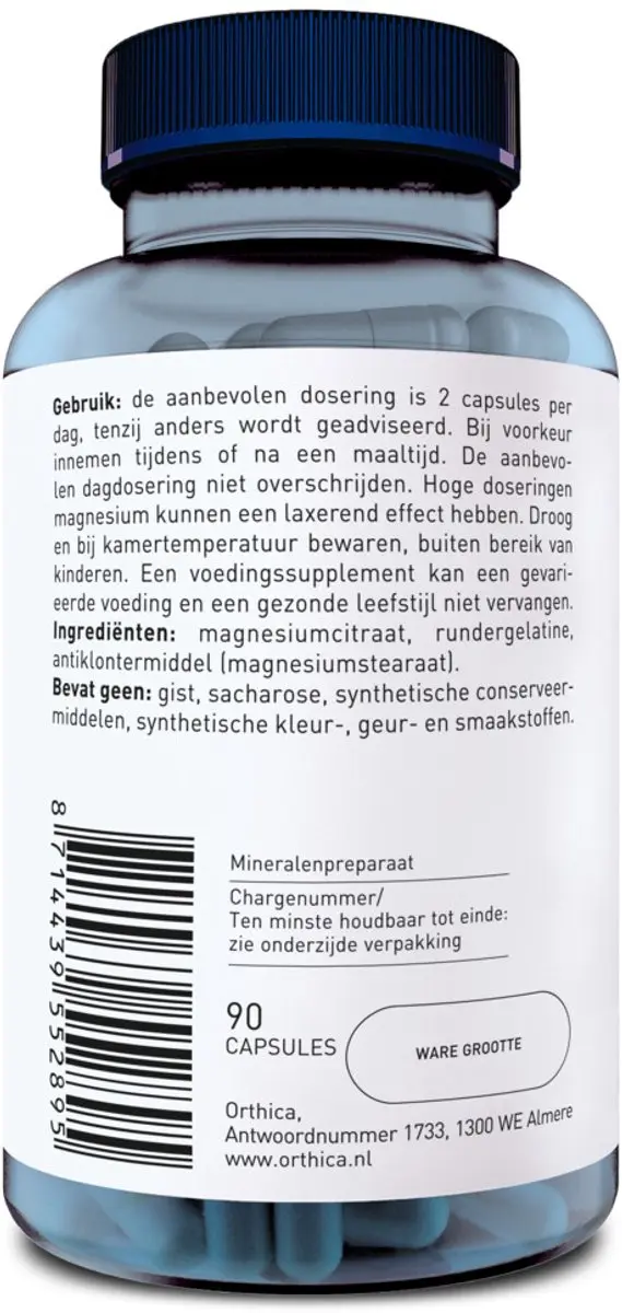 Orthica Magnesiumcitraat-125 180g - 2x90 Capsules