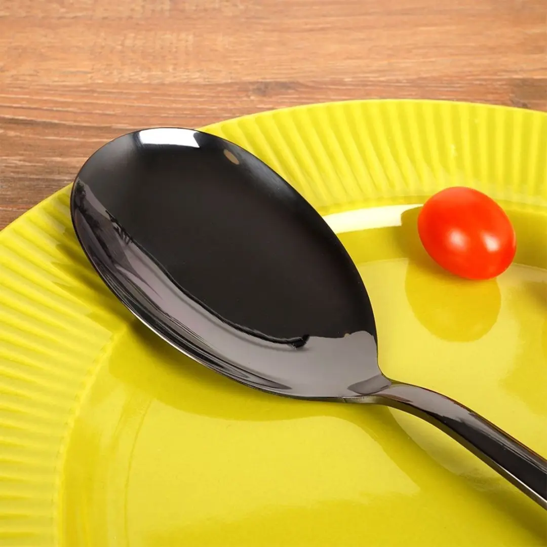 Orion Black Serie Roestvrijstalen Saladelepel 25cm - Zwart - afbeelding 6 van 6