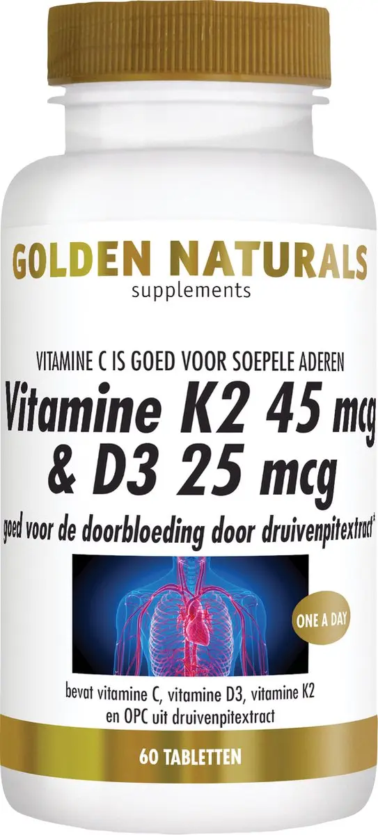 Golden Naturals Vitamine K2 & D3 45mcg/25mcg