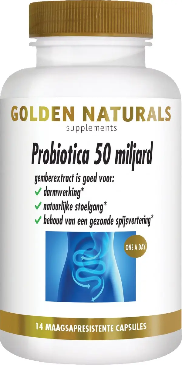 Golden Naturals Microbiotica 50 miljard Capsules - 14 Stuks - afbeelding 6 van 6