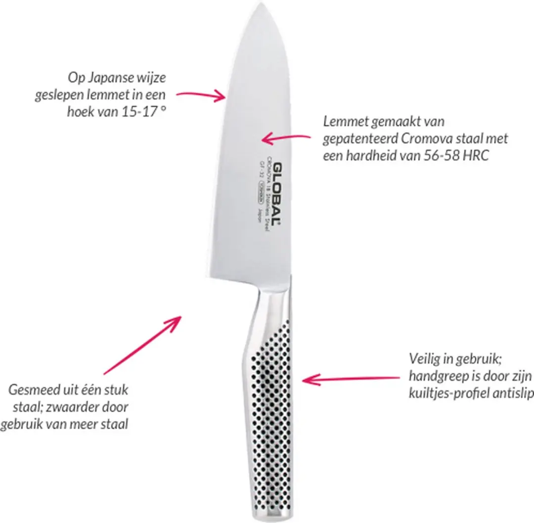 Global GF32 Koksmes 16cm - Zilver