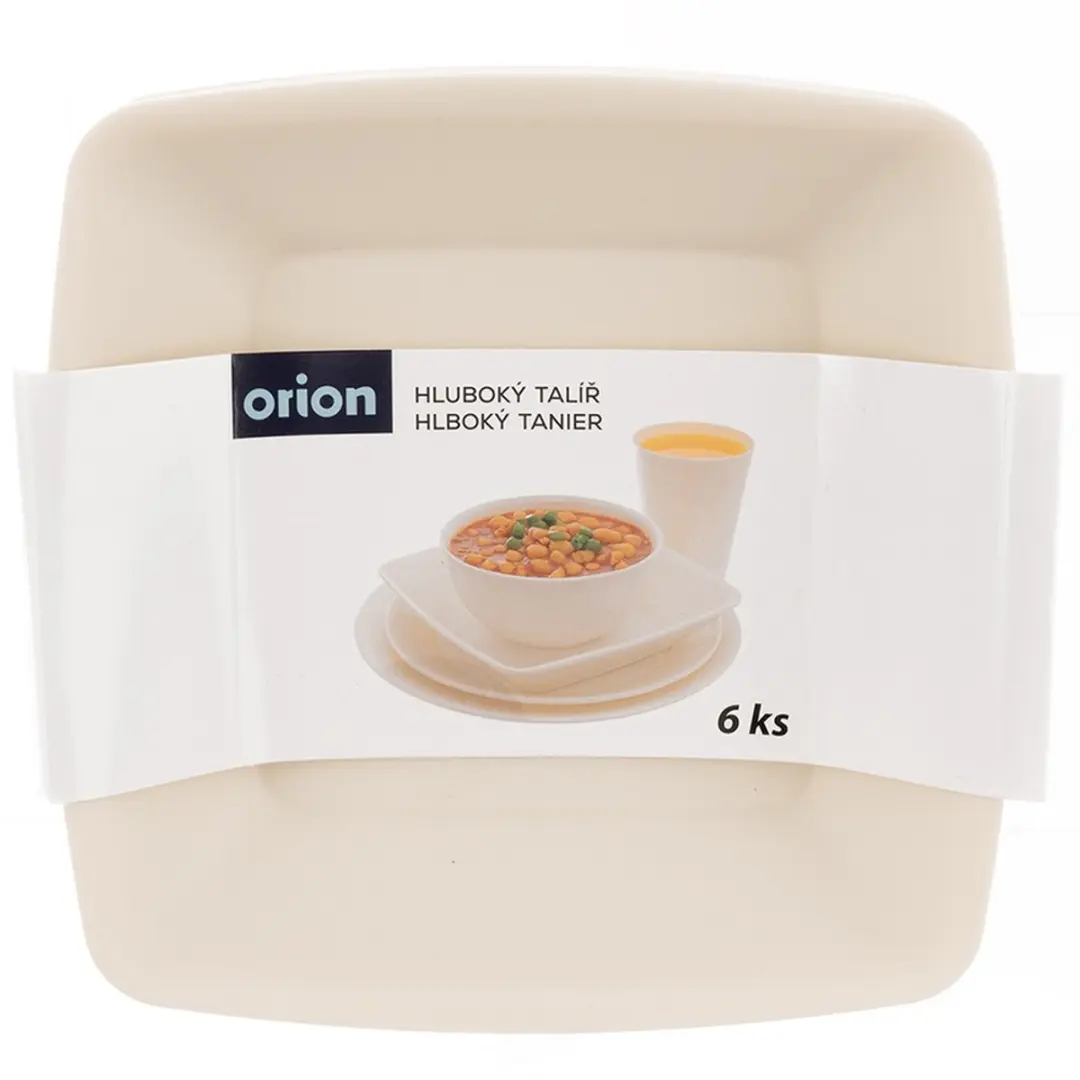 Orion Diep Borden Plastic Crème 17,5cm - 6 Stuks