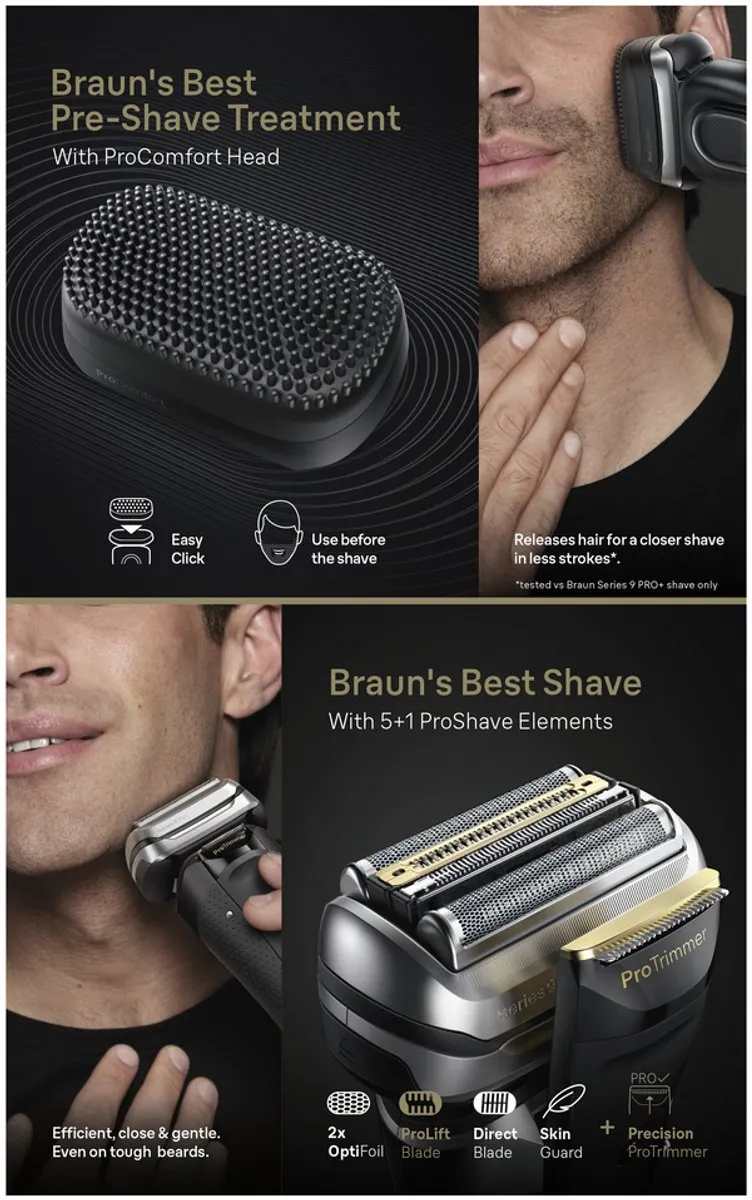Braun Series 9 Pro+ 9590cc Scheerapparaat - Zwart