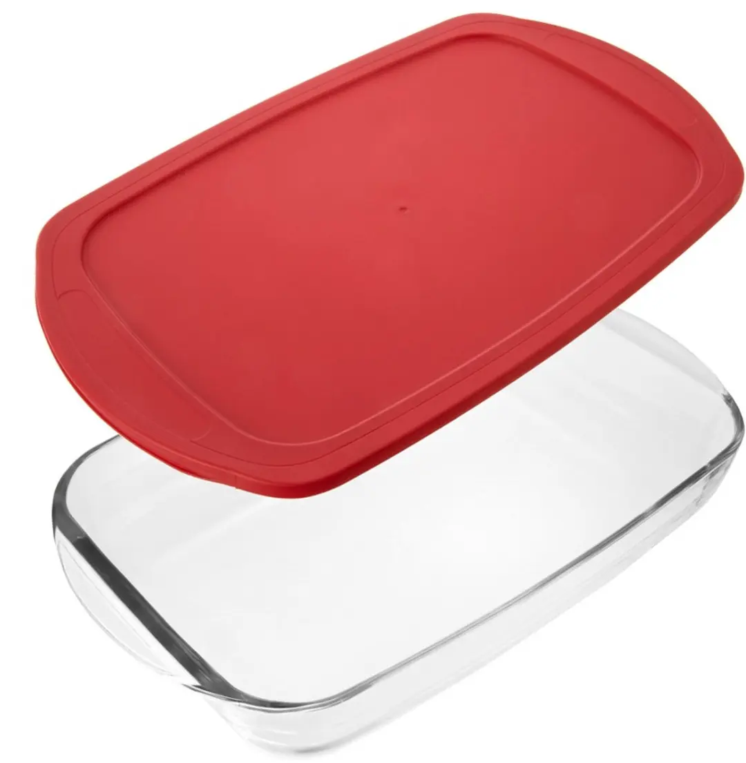 Orion Ovenbestendige Schaal Glas 39x24x7cm - 3,7L - Rood