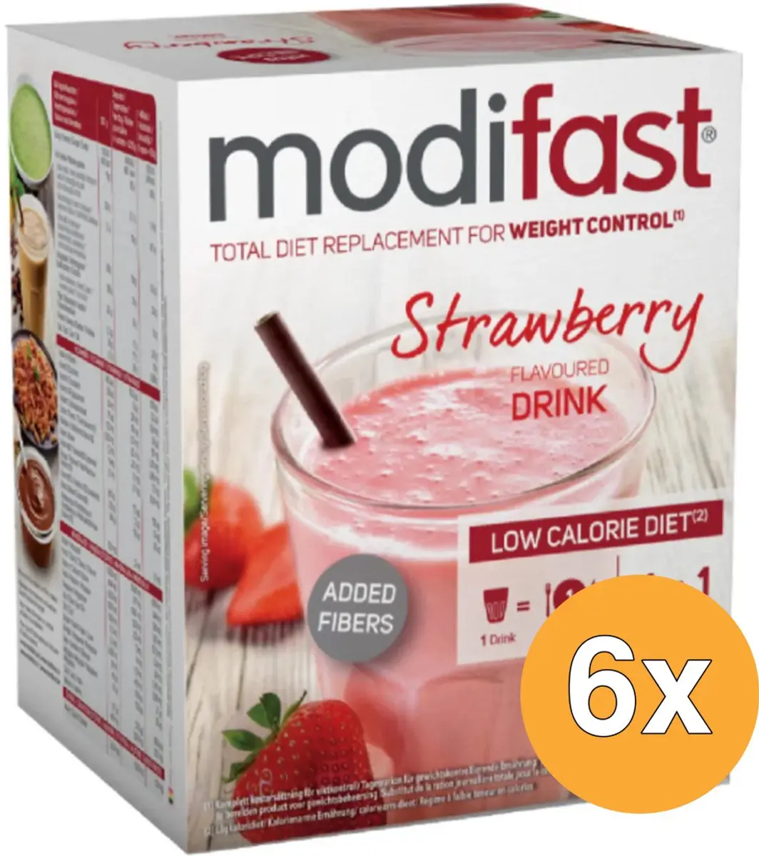Modifast Intensive Milkshake Aardbei 6x8 Zakjes