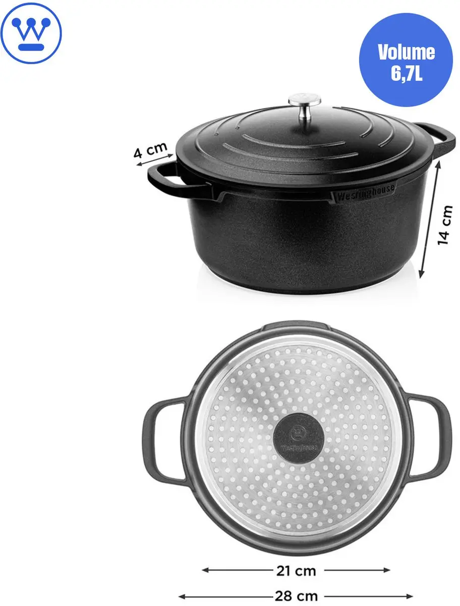 Westinghouse Performance Braadpan 6L - Ø28cm - Zwart