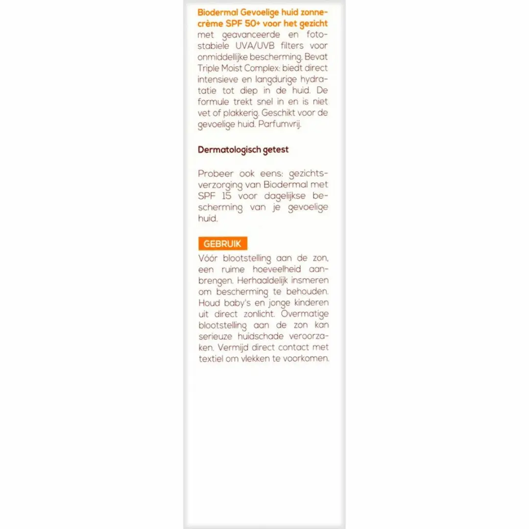 Biodermal Gezicht Zonnecrème SPF 50+ - 2x50ml