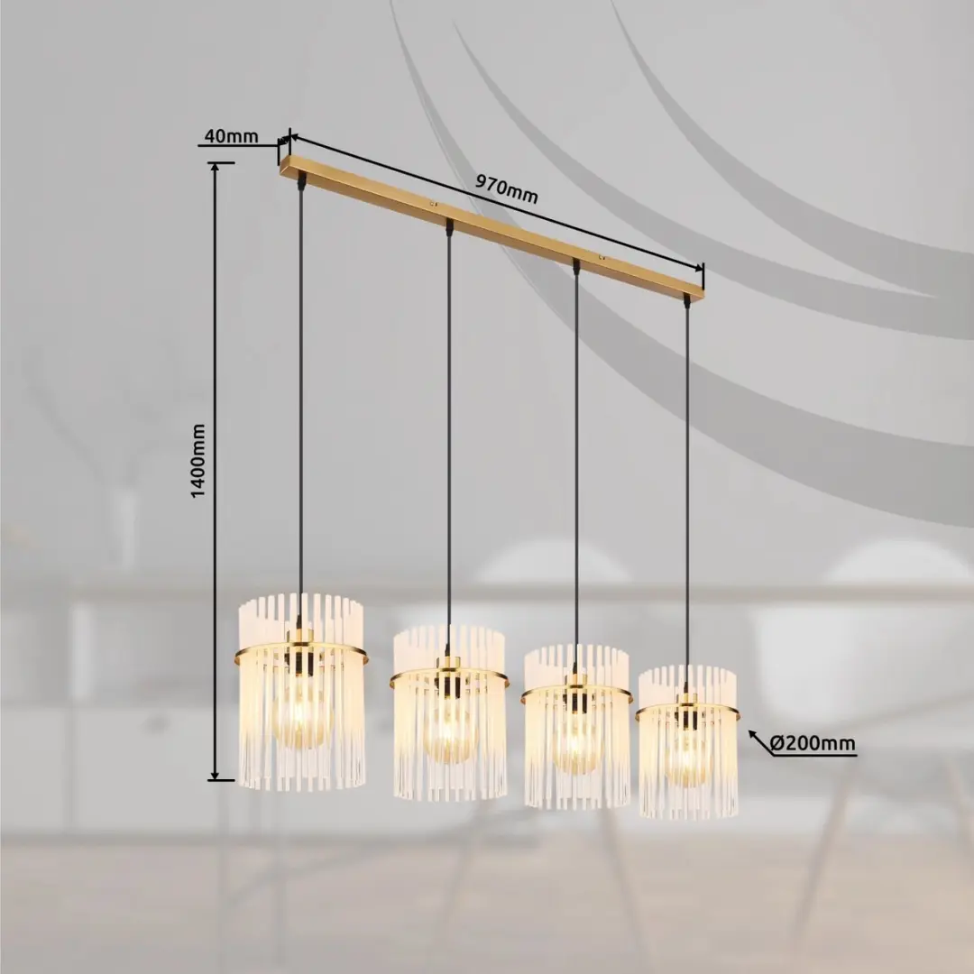 Globo Gorley Hanglamp 4x E27 - Goud
