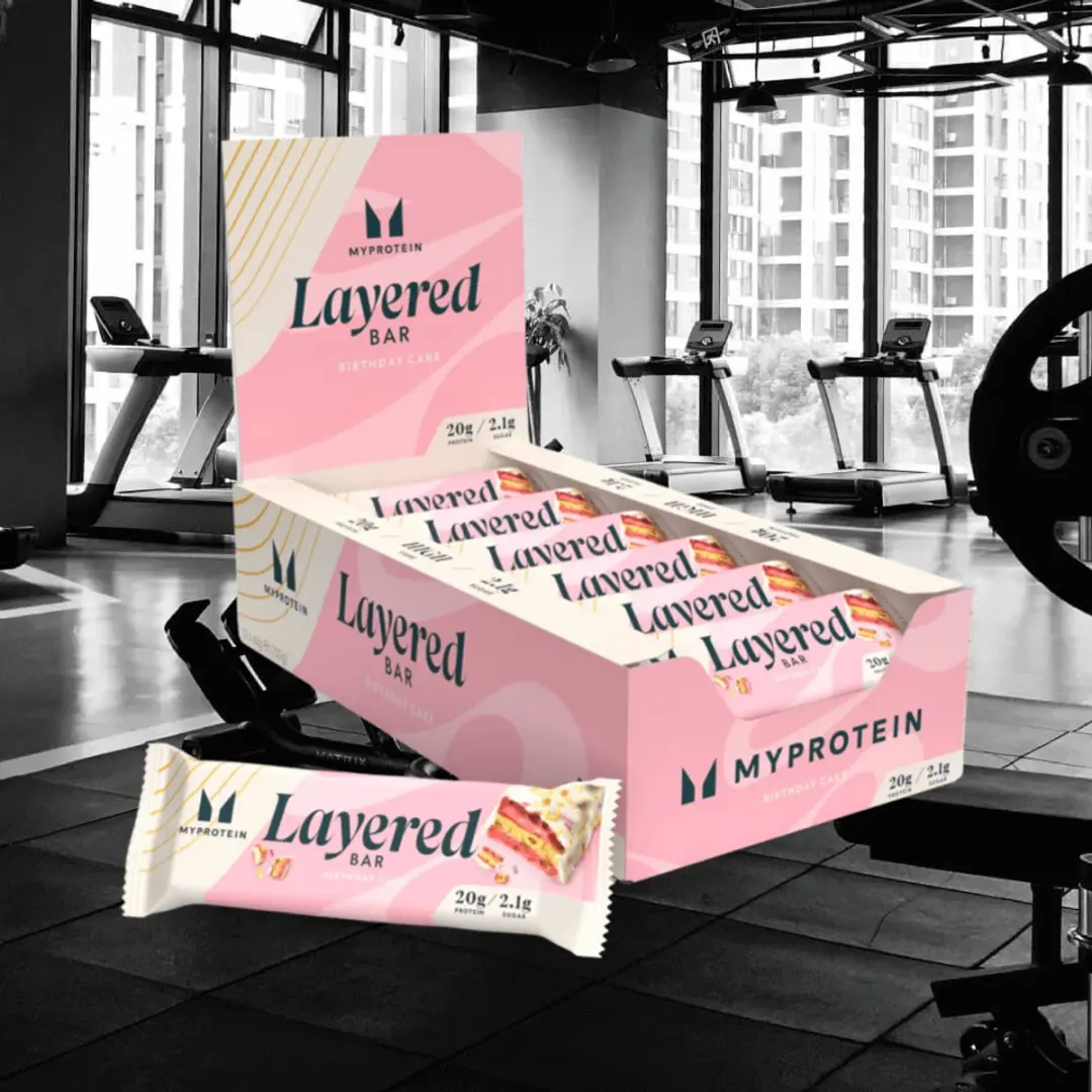 Myprotein Layered Bars Vanilla Birthday Cake - 12x60g