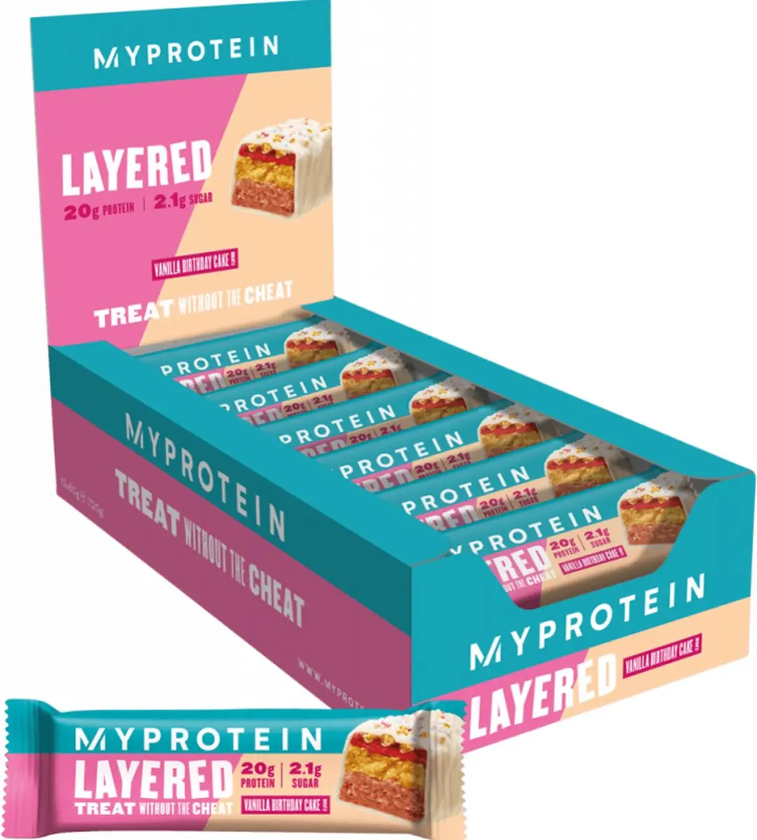 Myprotein Layered Bars Vanilla Birthday Cake