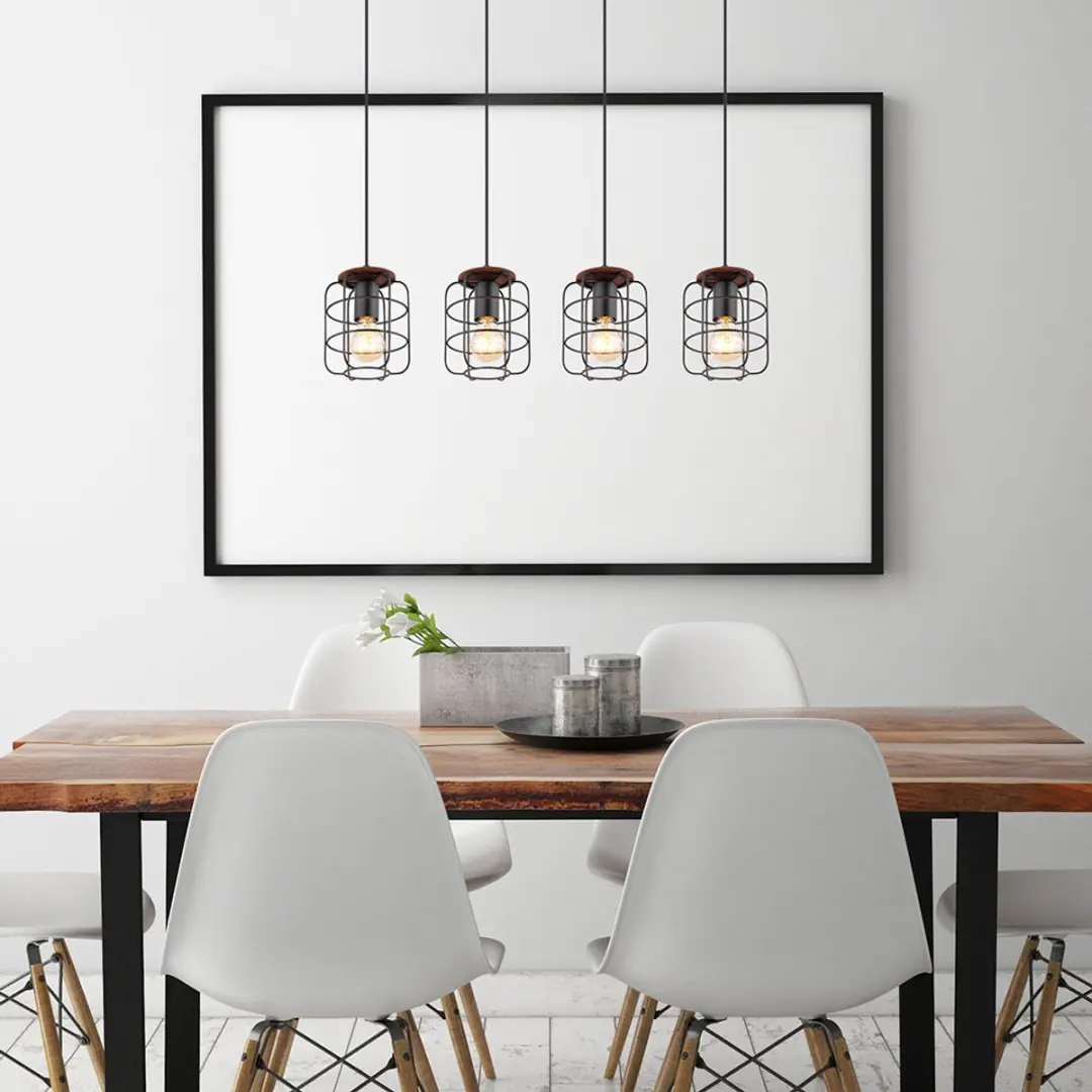 Globo 4-lichts Hanglamp Roosterkappen E27