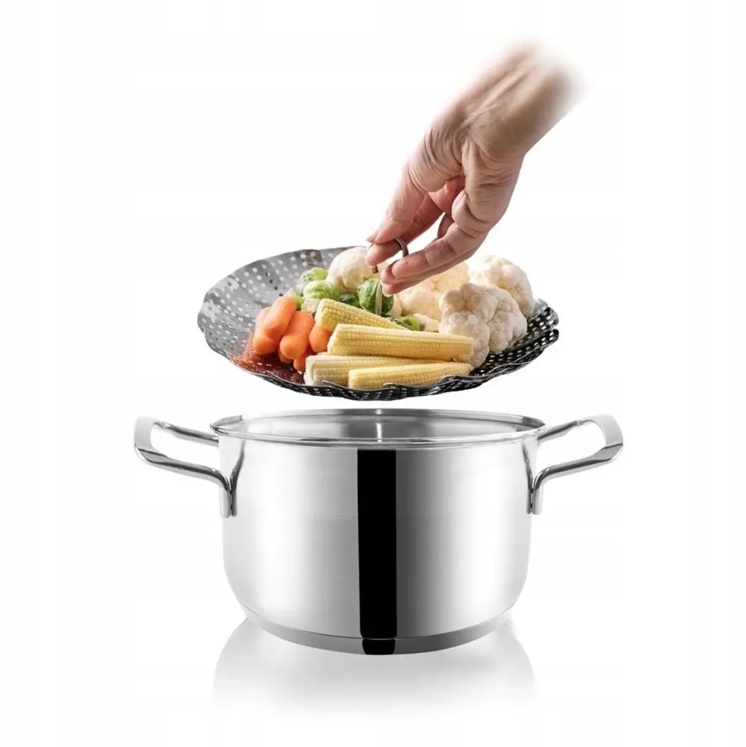Orion Inklapbare Stoominzet RVS 17-28cm - Zilver