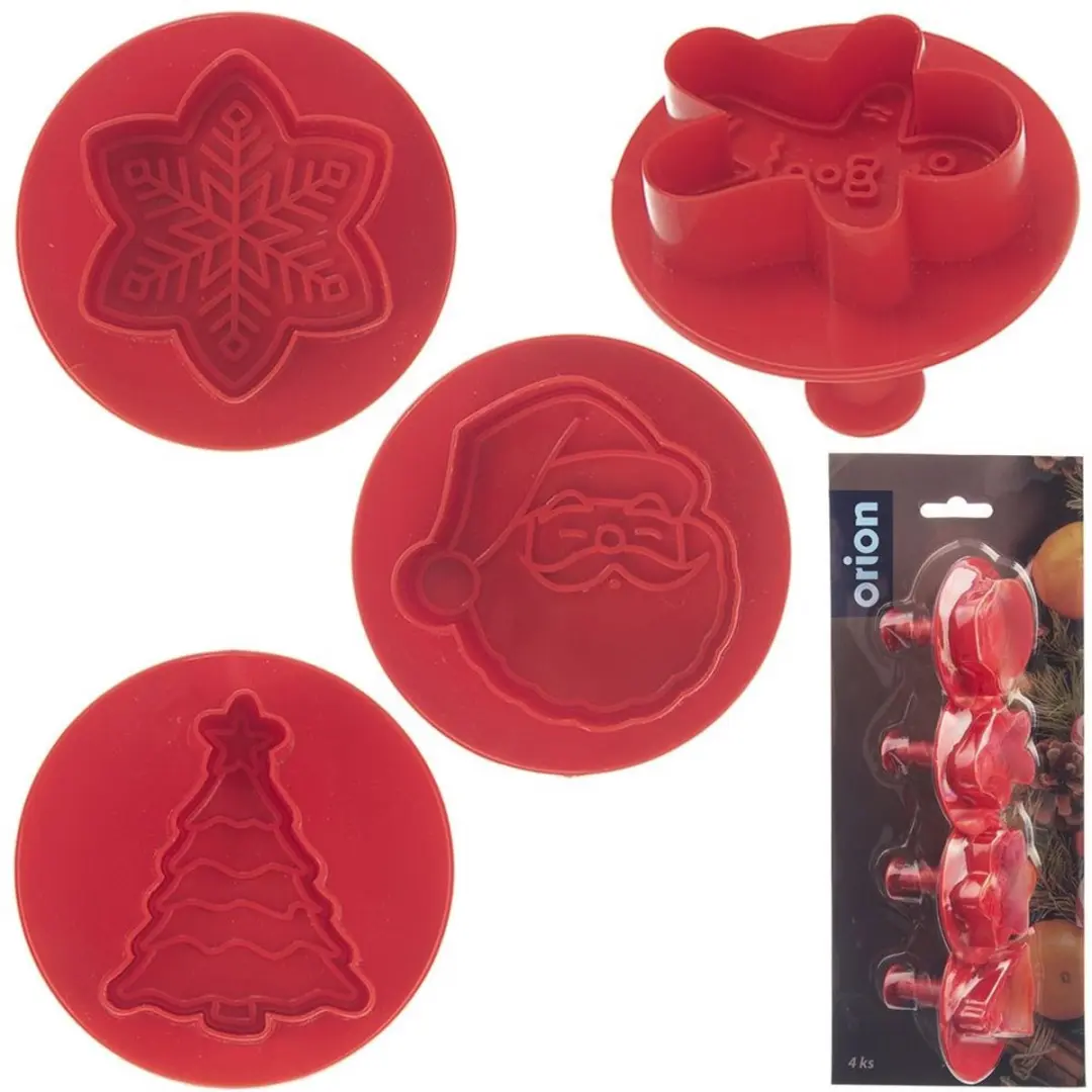 Orion Kerst Uitsteekvorm Set - 4 Stuks - Rood