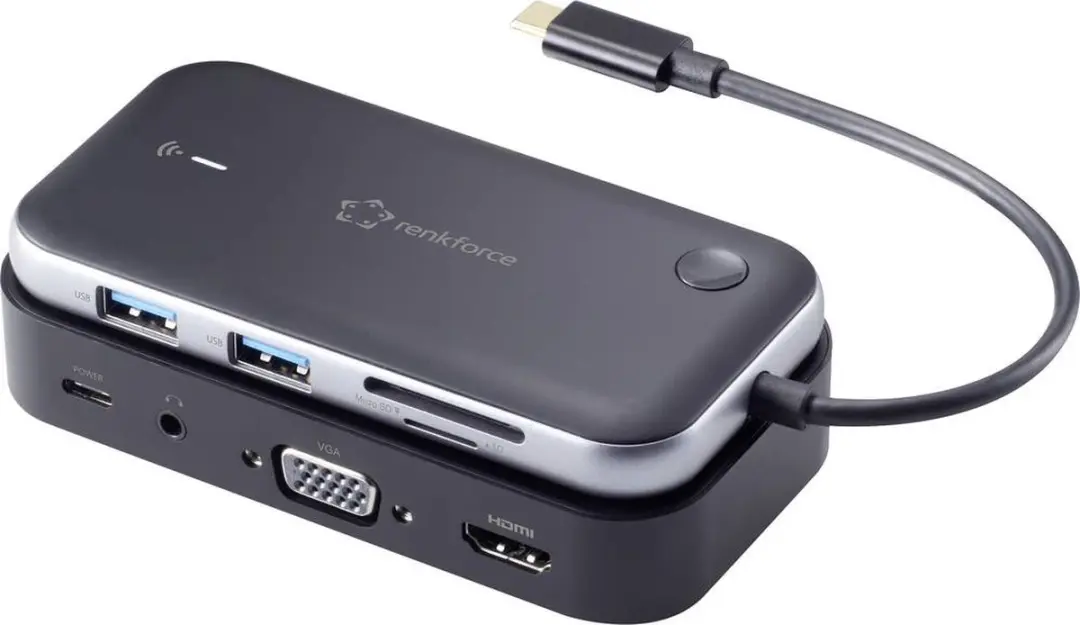 Renkforce RF-HUB-810 USB-C Dockingstation - Zwart