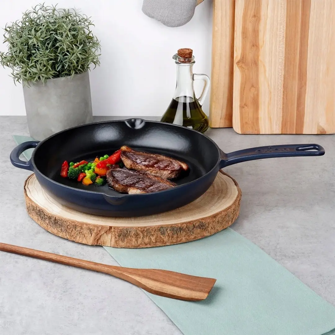 Orion Gietijzeren Pan 28cm - Geëmailleerd - Zwart