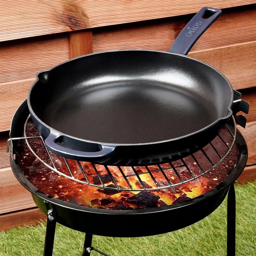 Orion Gietijzeren Pan 28cm - Geëmailleerd - Zwart