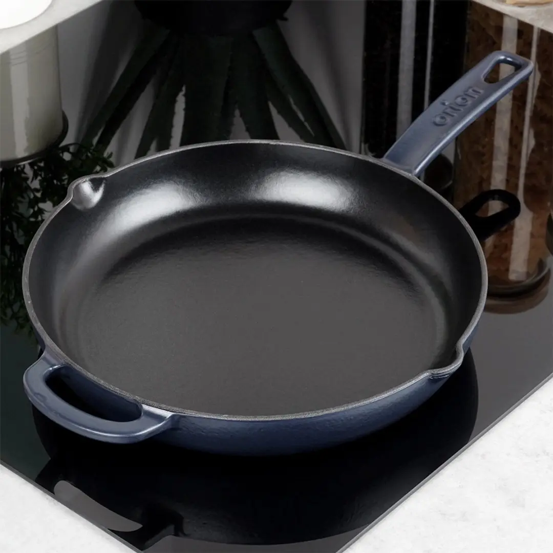 Orion Gietijzeren Pan 28cm - Geëmailleerd - Zwart