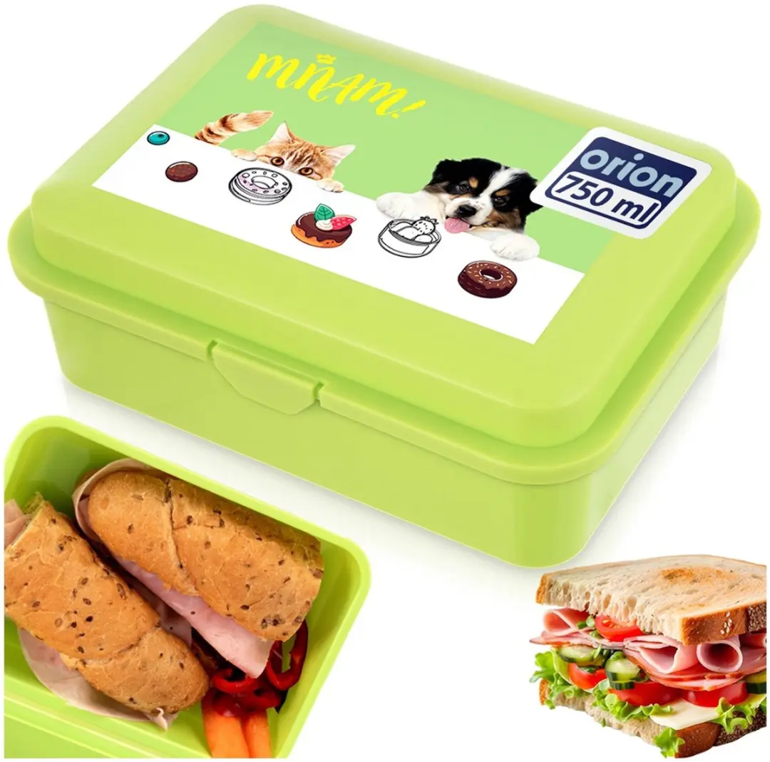 Orion Lunchbox Groen Dierenprint 750ml