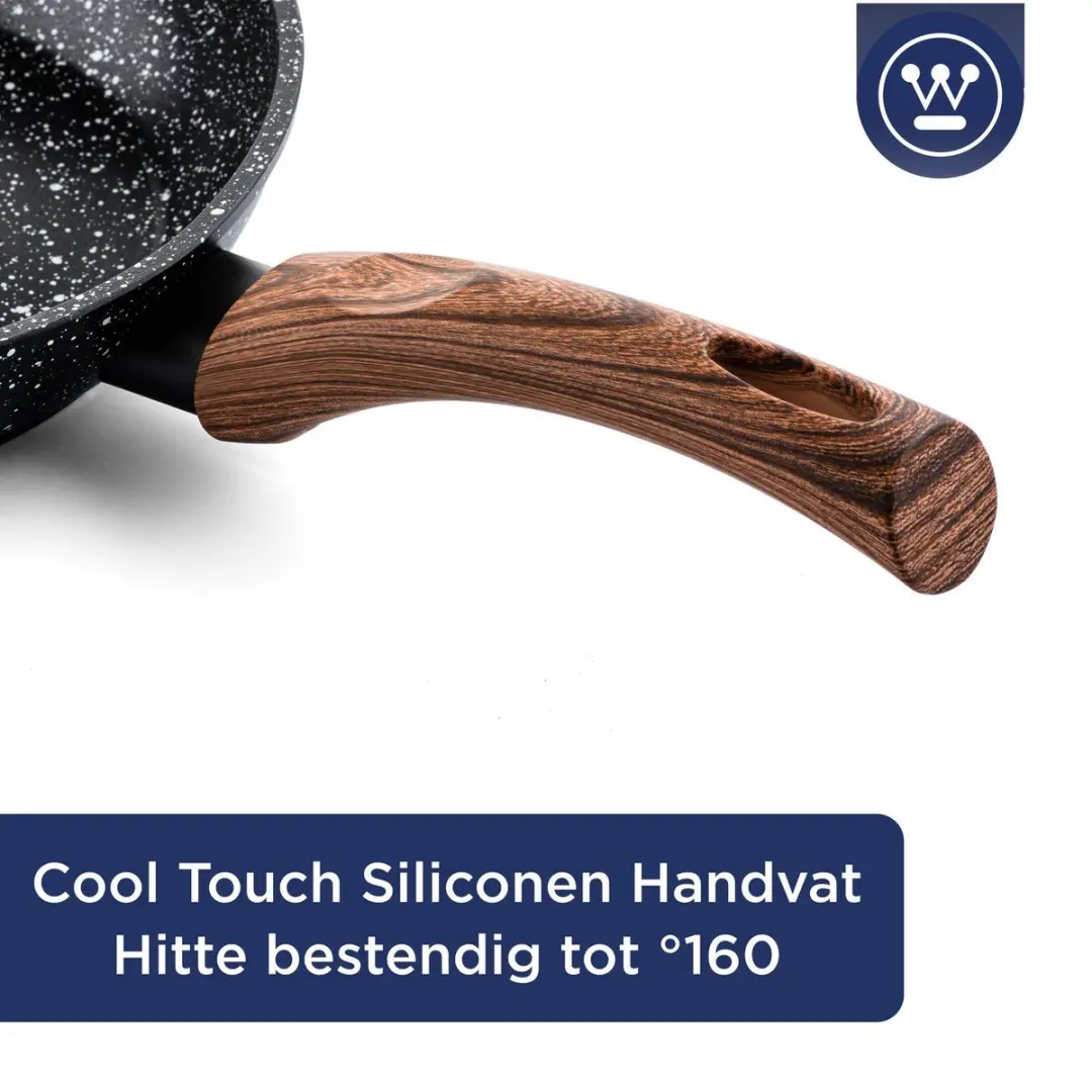 Westinghouse 2-delige Koekenpannenset 20 & 24cm - Inductie - Zwart Marmer