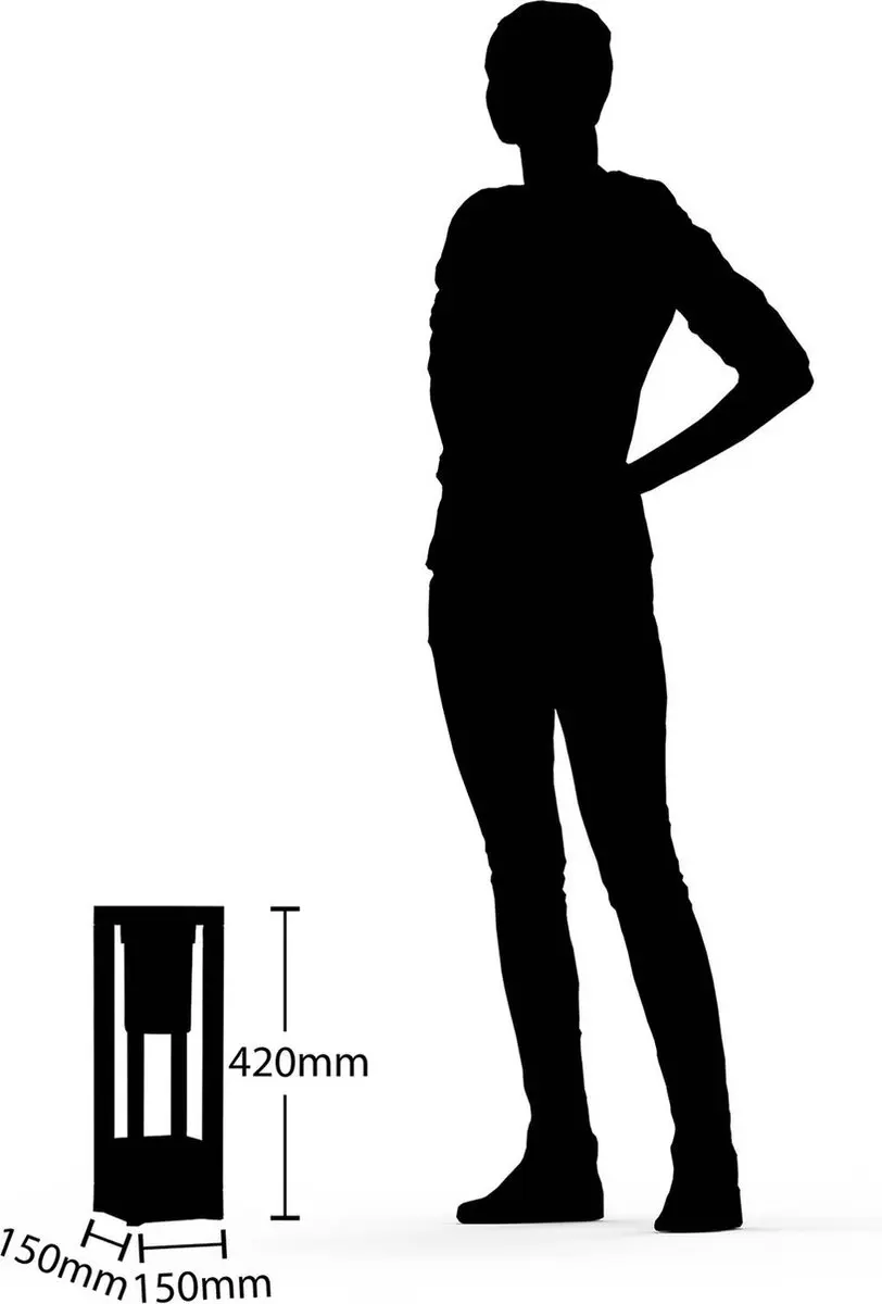 Lucande Sokkellamp Aluminium 42cm - E27 - Donkergrijs
