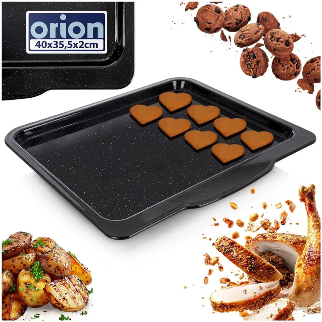 Orion Geëmailleerde Bakplaat Rechthoekig 40x35,5cm - Zwart