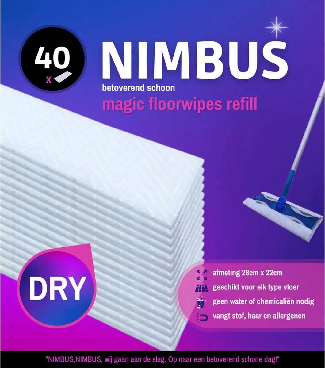 Nimbus Magic Floorwipes Refill 40 Stuks