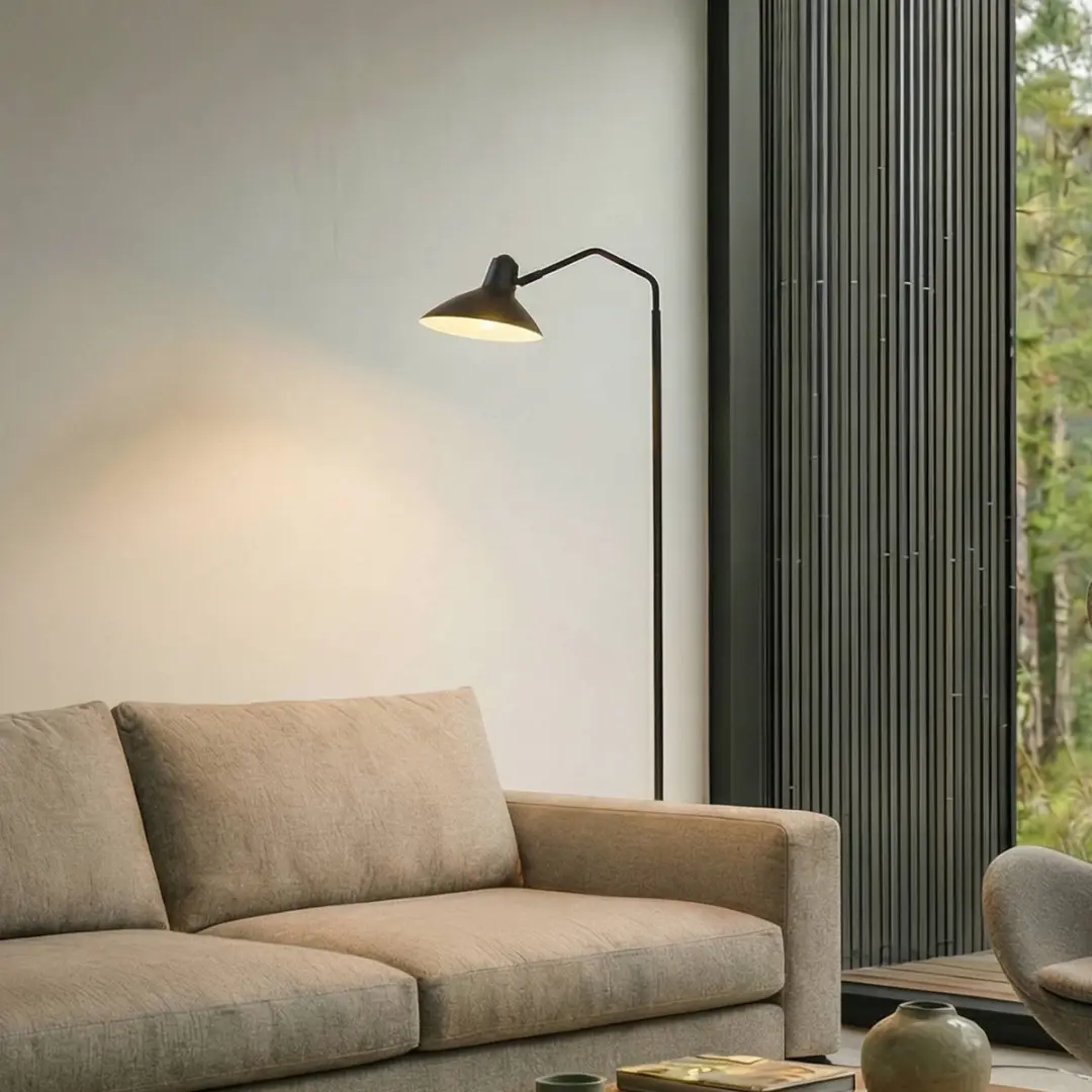Lindby Vloerlamp 1 Licht Metaal - 141cm - E27 - Zwart