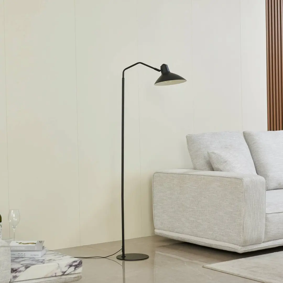 Lindby Vloerlamp 1 Licht Metaal - 141cm - E27 - Zwart